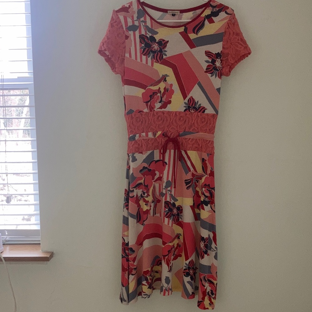Bellanatur (Berlin) Dress with Lace Slow Fashion Size S EUC